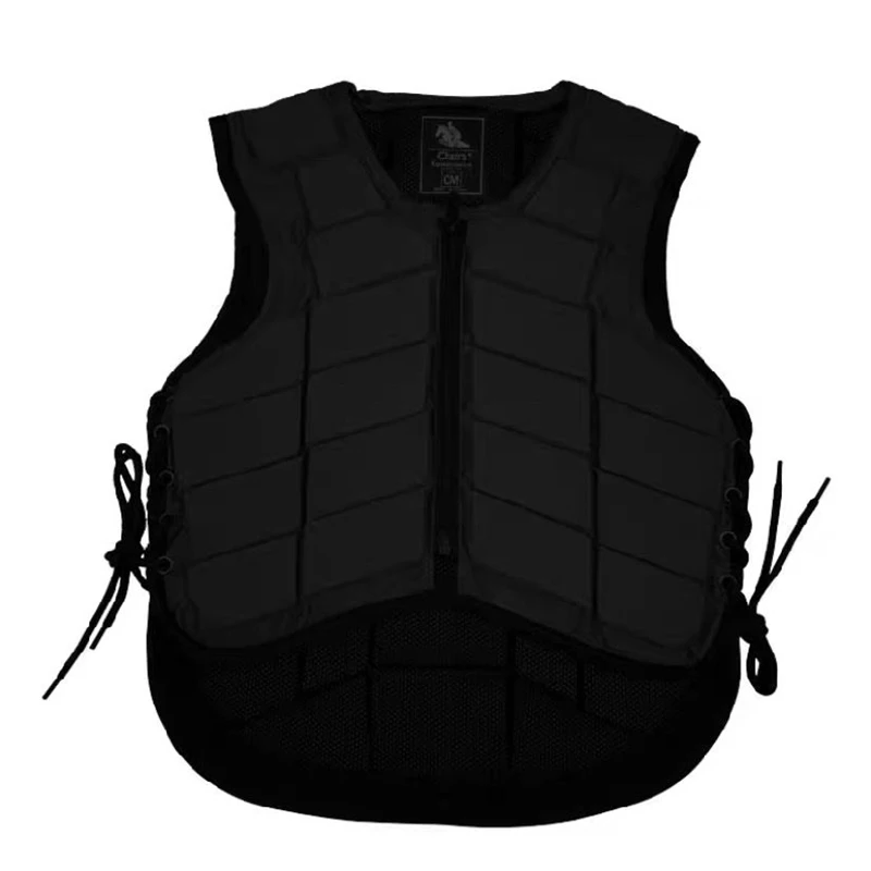 Equestrian Helmet - Gilet d'équitation noir à fermeture éclair,