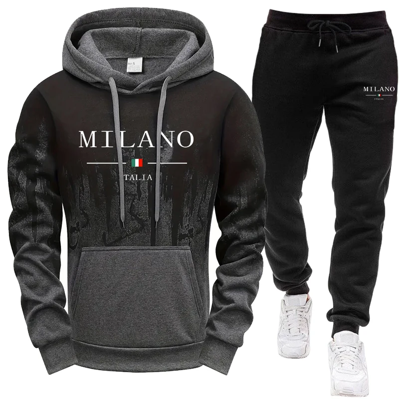 Outdoor Sports Outfit - Ensemble Homme/Haut à Capuche/Pantalon Automne Hiver